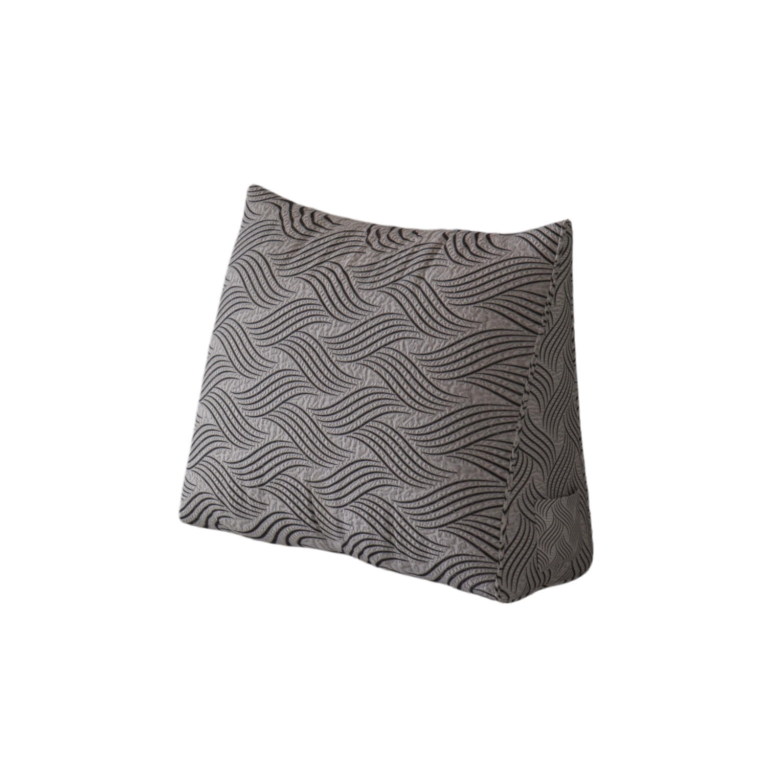KEILKISSEN schwarz-grau beflockter Crinkle-Stoff 60cm - Schwarz, Textil (21/60cm) - Vercart
