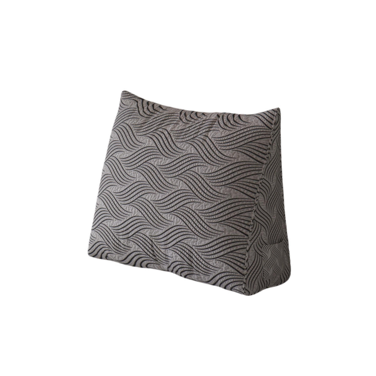 KEILKISSEN schwarz-grau beflockter Crinkle-Stoff 60cm - Schwarz, Textil (21/60cm) - Vercart