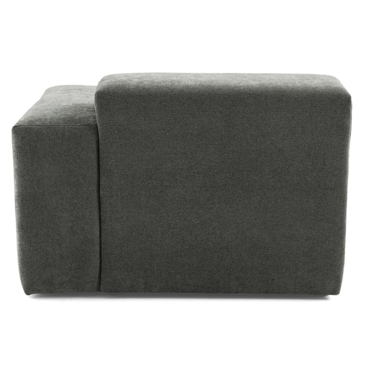 3-SITZER modulares Sofa HEAVEN SET 1 Links, Breite 255 cm Webstoff Dunkelgrau - Dunkelgrau/Schwarz, Holz/Kunststoff (255/71/102cm) - Muffo