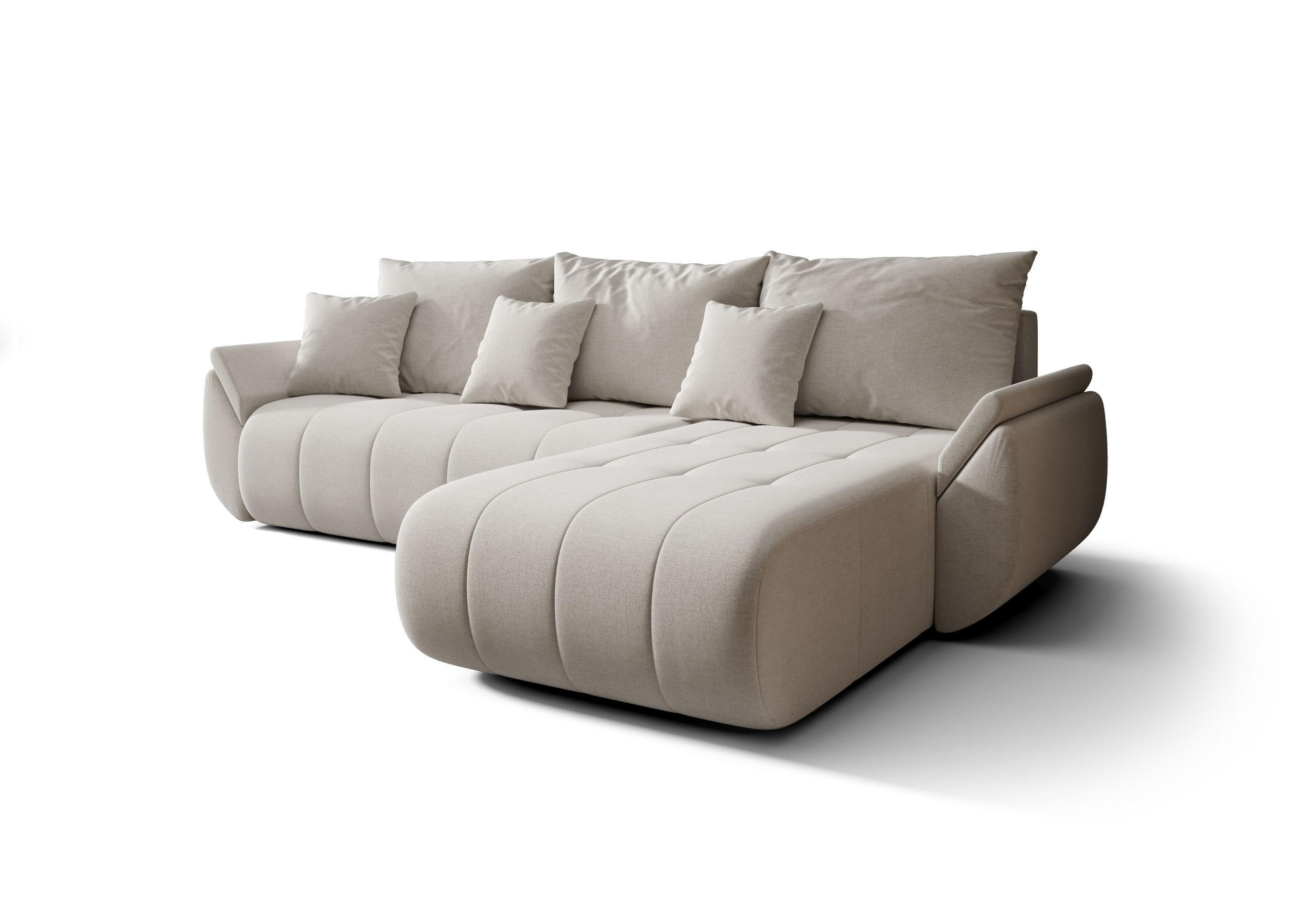 ECKSOFA mit Schlaffunktion TOKYO Wind 05 - Beige, Textil (280/185cm) - Bedante