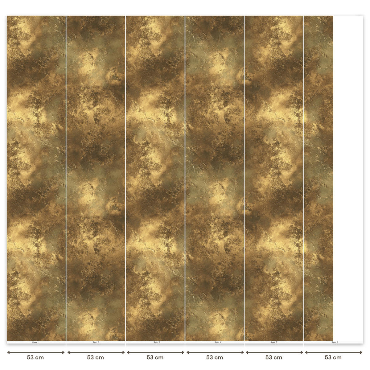 TAPETE - Antik - Metallic-Look - Gold - 280x280 cm - Messingfarben, Papier (280/280cm) - OnlyWow