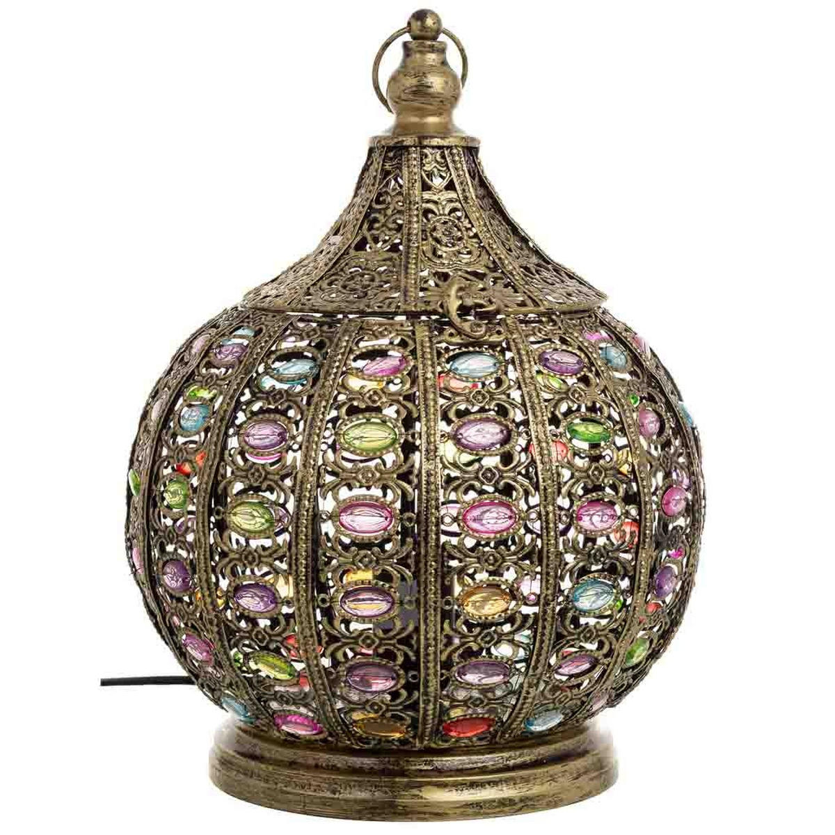 LAMPE aus Metall und Glas, 27x33cm - Multicolor, Metall (27/27/33cm) - Wanderlust