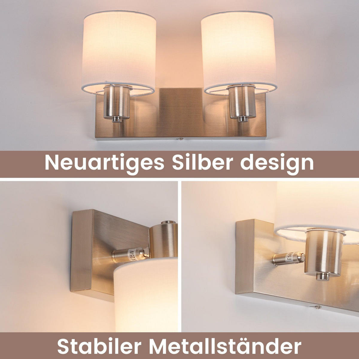 STRAHLER Brand 25/11/21 cm - Silberfarben, Textil (25/11/21cm) - Nettlife