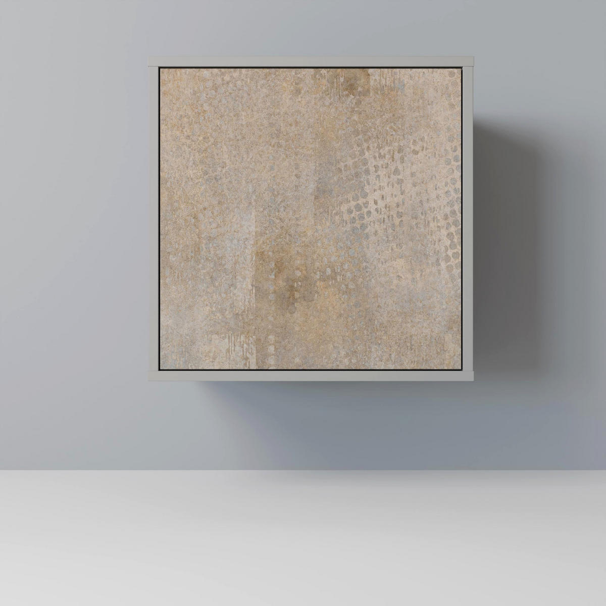 SIDEBOARD SCREEN ERROR, Grau, 57,5x42x72,5 cm, Schwarze Metallfüße - Multicolor/Schwarz, Holzwerkstoff/Metall (57.5/72.5/42cm) - SpaceRebels