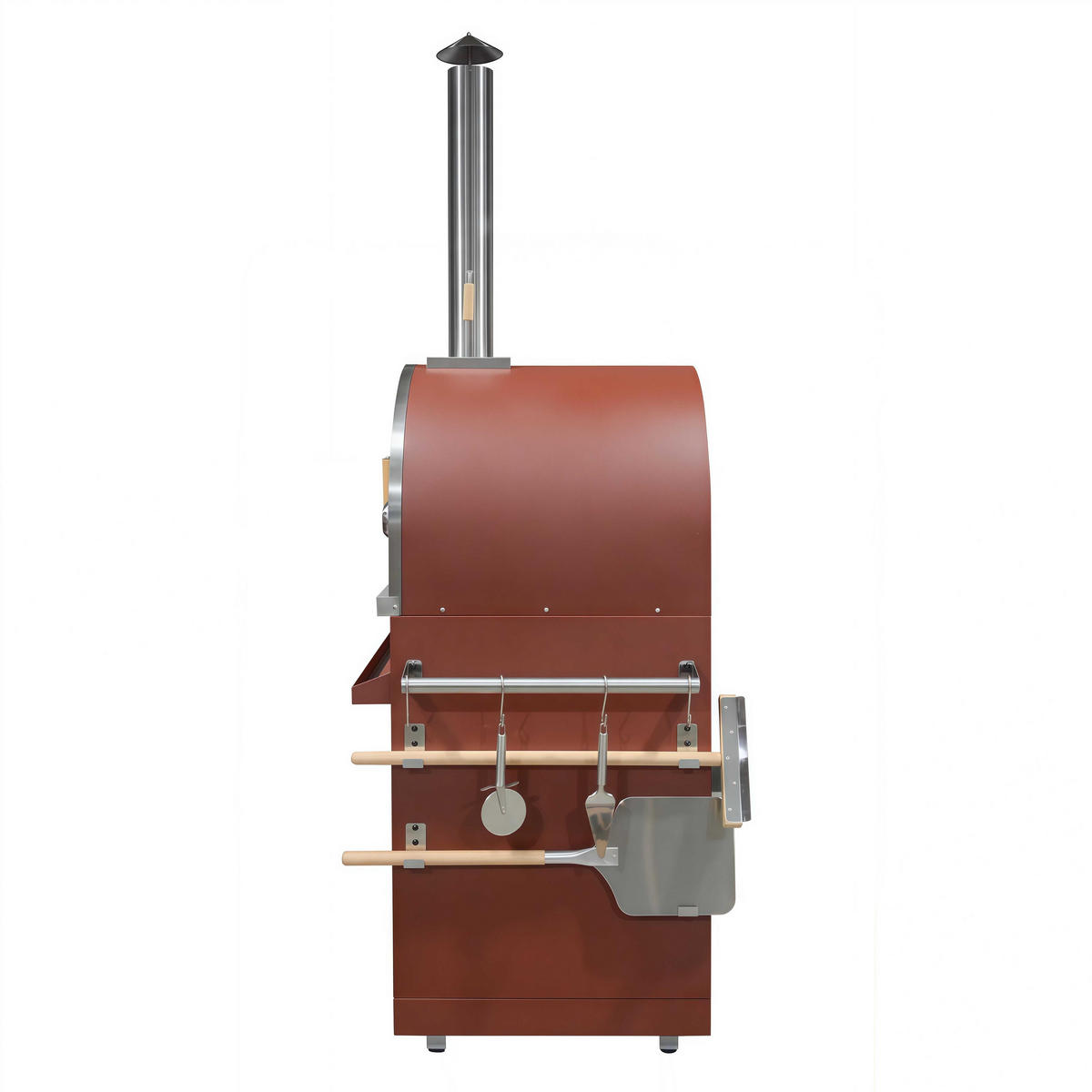 PIZZAÖFFEN, Ziegelrot - Braun, Metall (66/207/70cm) - Oviala