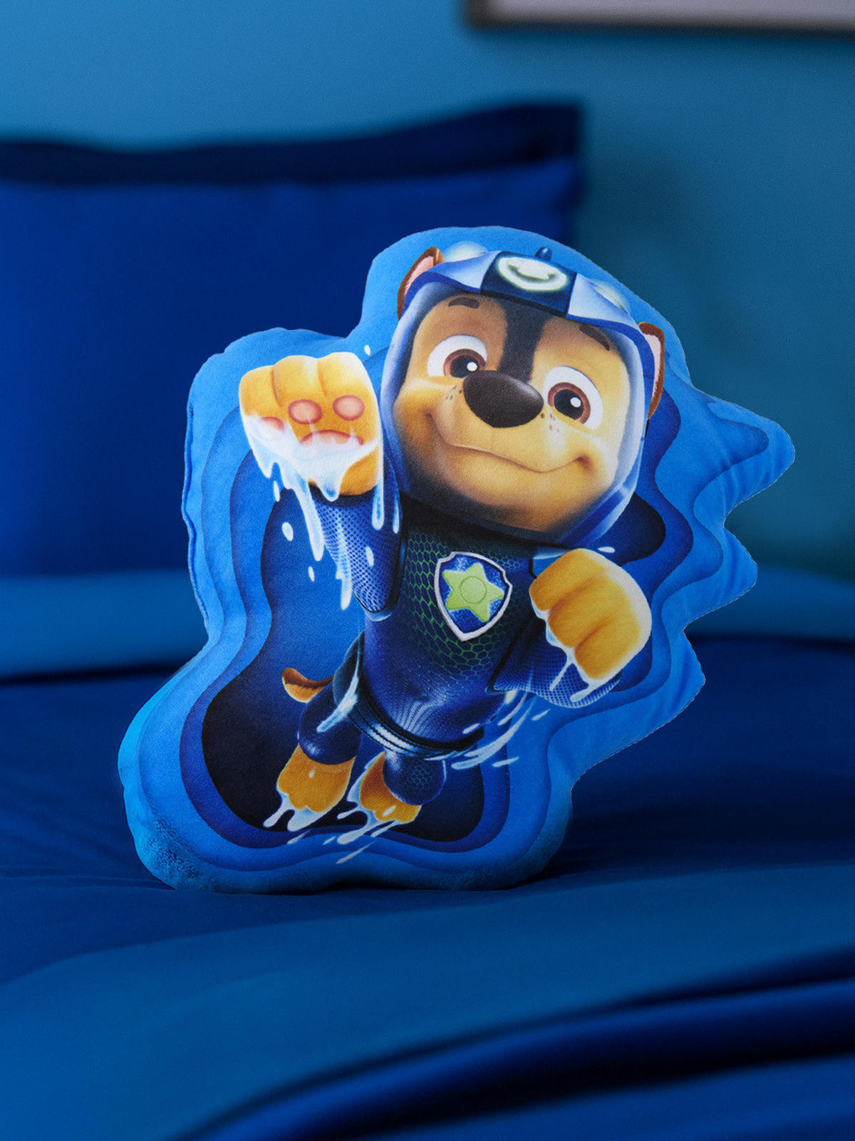 KINDERKISSEN Paw Patrol Aqua Pup Heroes Chase Blau 37 x 26 cm - Blau, Textil (37/26cm) - Paw Patrol
