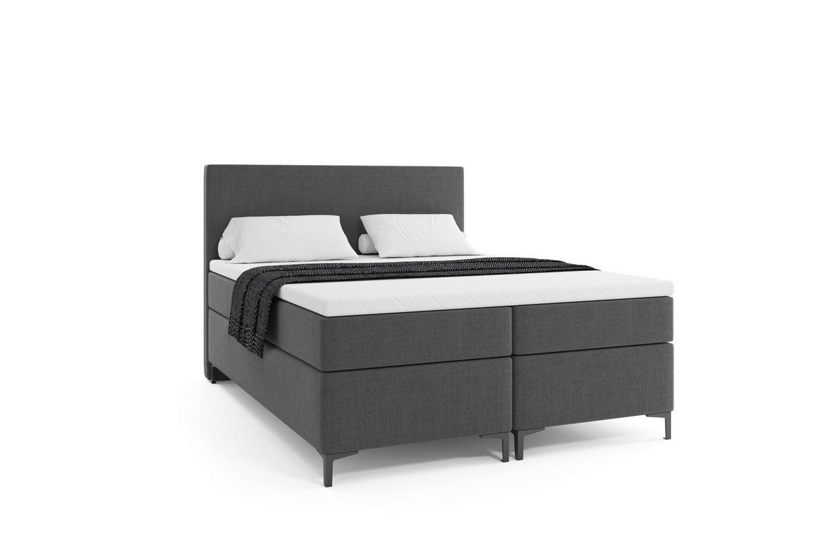 BOXBETT BASIC PLUS 140 x 200 Dunkelgrau - Dunkelgrau, Textil/Metall (140/200cm) - VLR BEDS