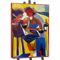 GEMÄLDE Farbenfroher Abend Schattenfugenrahmen Rot 140x100 cm - Rot, Holz (140/100cm) - YS-art gallery