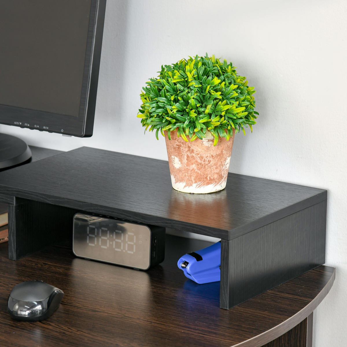 MONITORSTÄNDER DE-08987 Schwarz - Schwarz, Holzwerkstoff (117/23.5/10cm) - ComfortXL