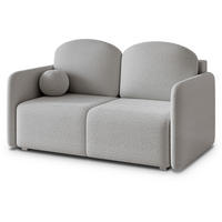 BETTSOFA SUVI II Q Hellgrau Bucle-Stoff mit Schlaffunktion - Hellgrau, Textil (90/85/153cm) - MASSENO