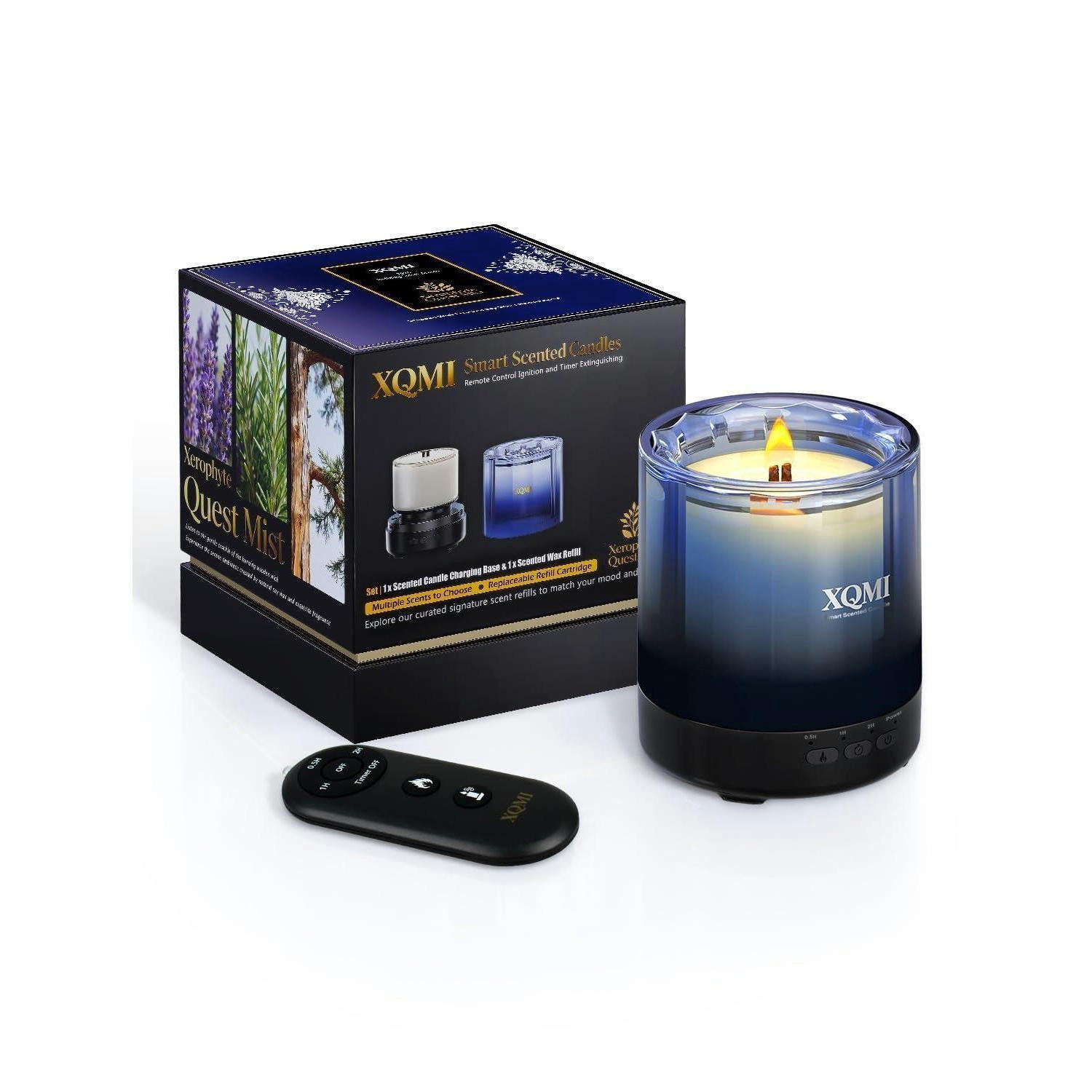 DUFTKERZE Blue Sky mit Fernbedienung und Timer - Blau, Paraffin (11cm)