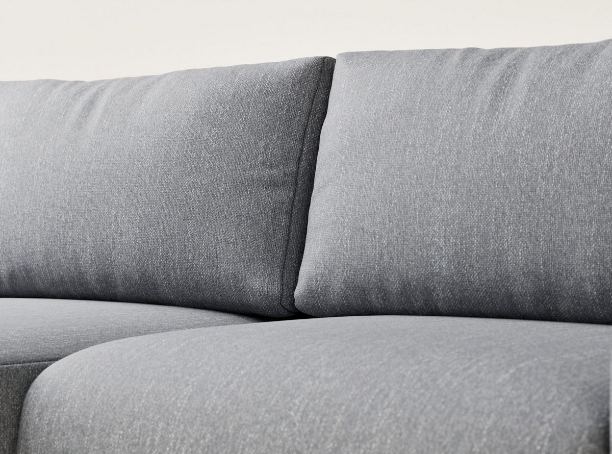 ECKSOFA MIT SCHLAFFUNKTION Numba Grau Webstoff - Schwarz/Grau, Holz/Holzwerkstoff (253/153cm) - Maison de Reve