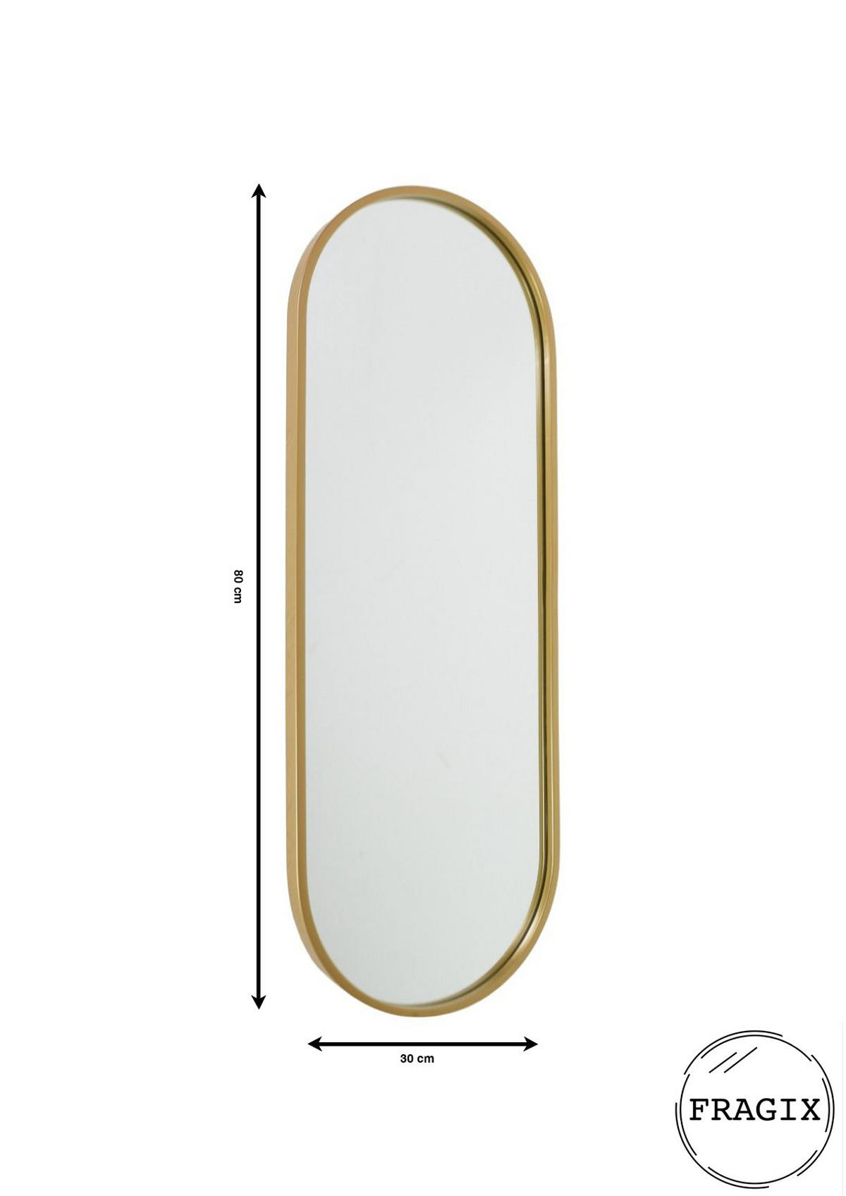 WANDSPIEGEL Boston Gold - Goldfarben, Metall (30/80/4cm) - Fragix