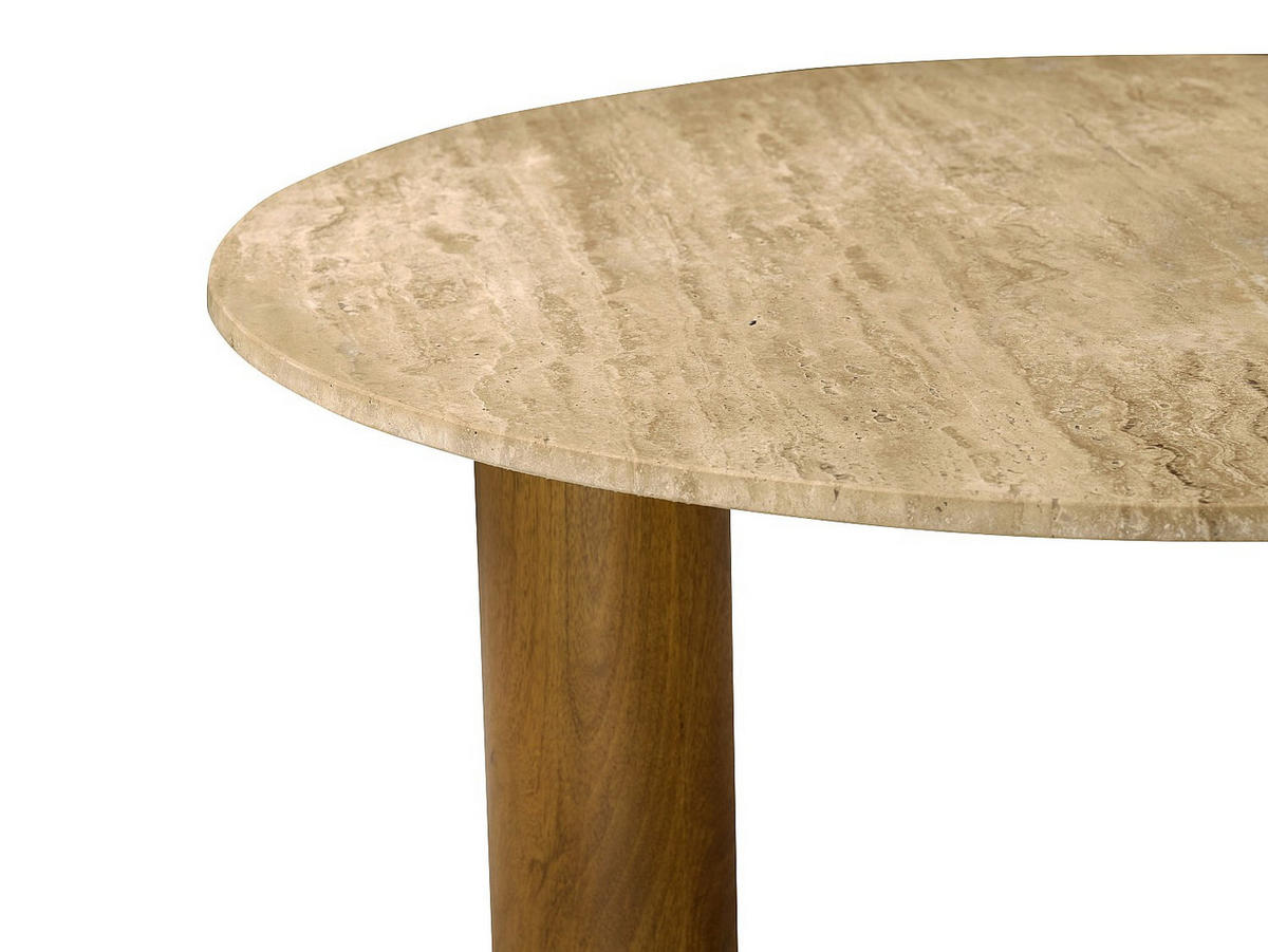 COUCHTISCH - 90 cm x 90 cm - Stein - Beige LISAVOK - Beige, Stein (90/90/40.5cm) - Vente-Unique