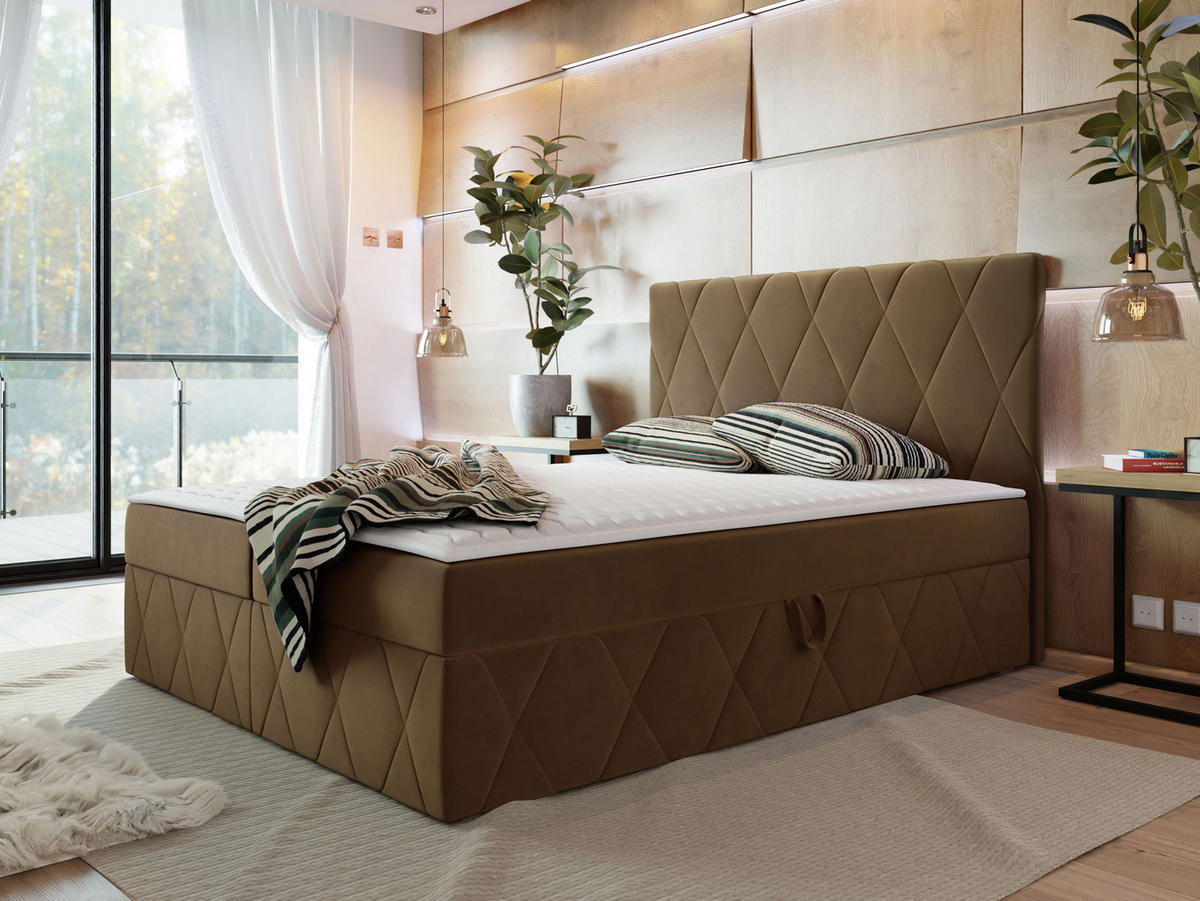 BOXBETT Simoti - Braun, Holzwerkstoff (180/200cm) - MIRJAN24
