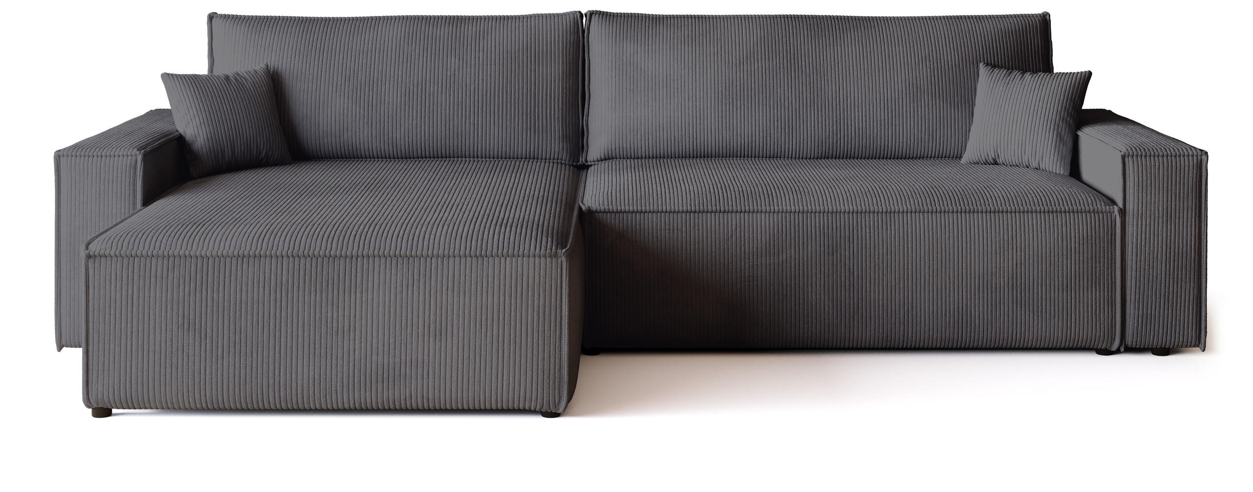 ECKSOFA ADI XL mit Schlaffunktion Grau Cord - Grau, Textil (272/143cm) - Bromarkt