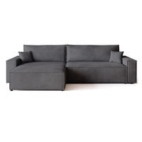 ECKSOFA ADI XL mit Schlaffunktion Grau Cord - Grau, Textil (272/143cm) - Bromarkt