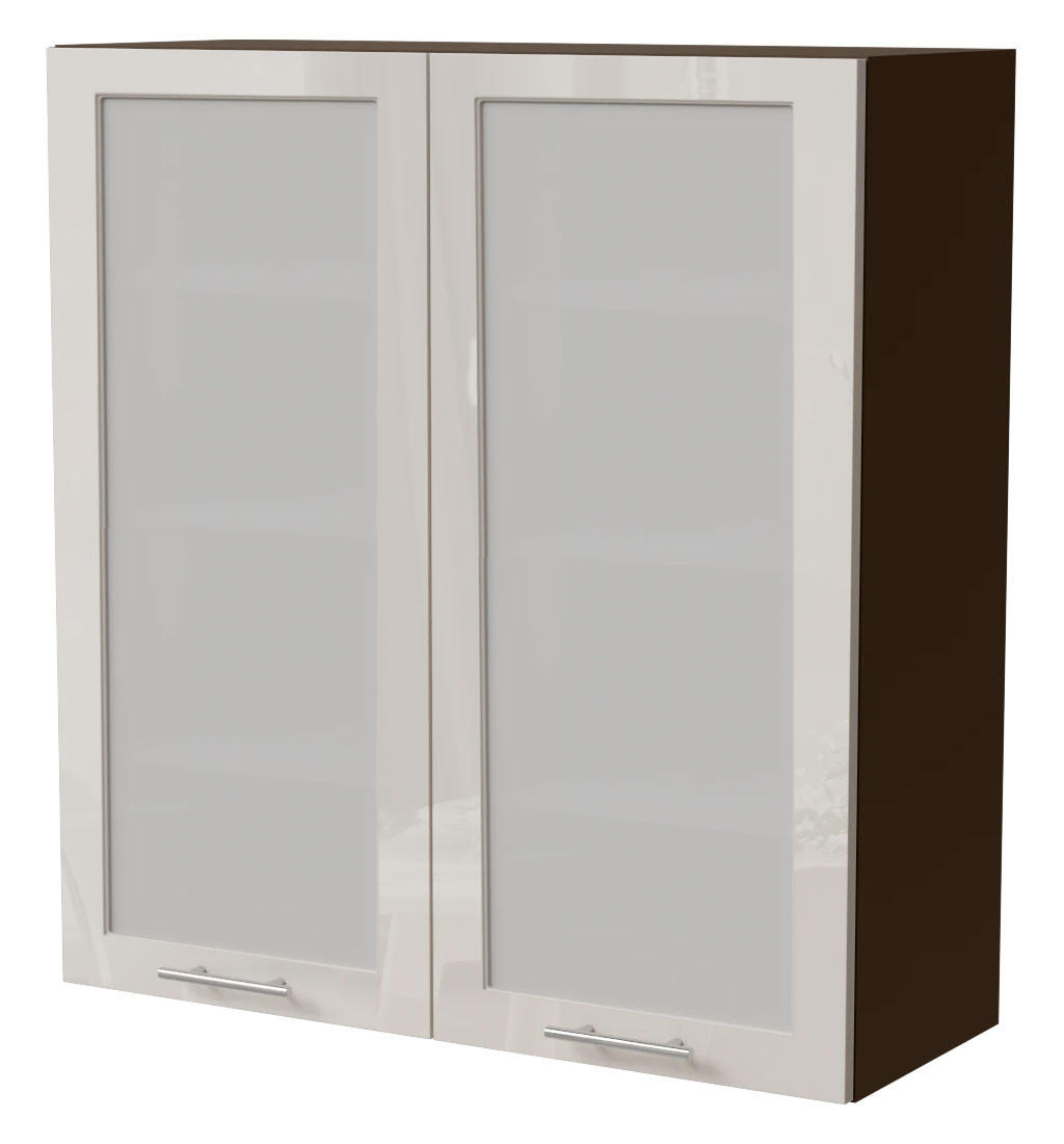HÄNGESCHRANK Brerra W4S/90 Lava / RAL 9001 creme Hochglanz 90 / 32,5 / 96cm - Dunkelgrau/Creme, Holz/Holzwerkstoff (90/96/32.5cm) - Feldmann-Wohnen