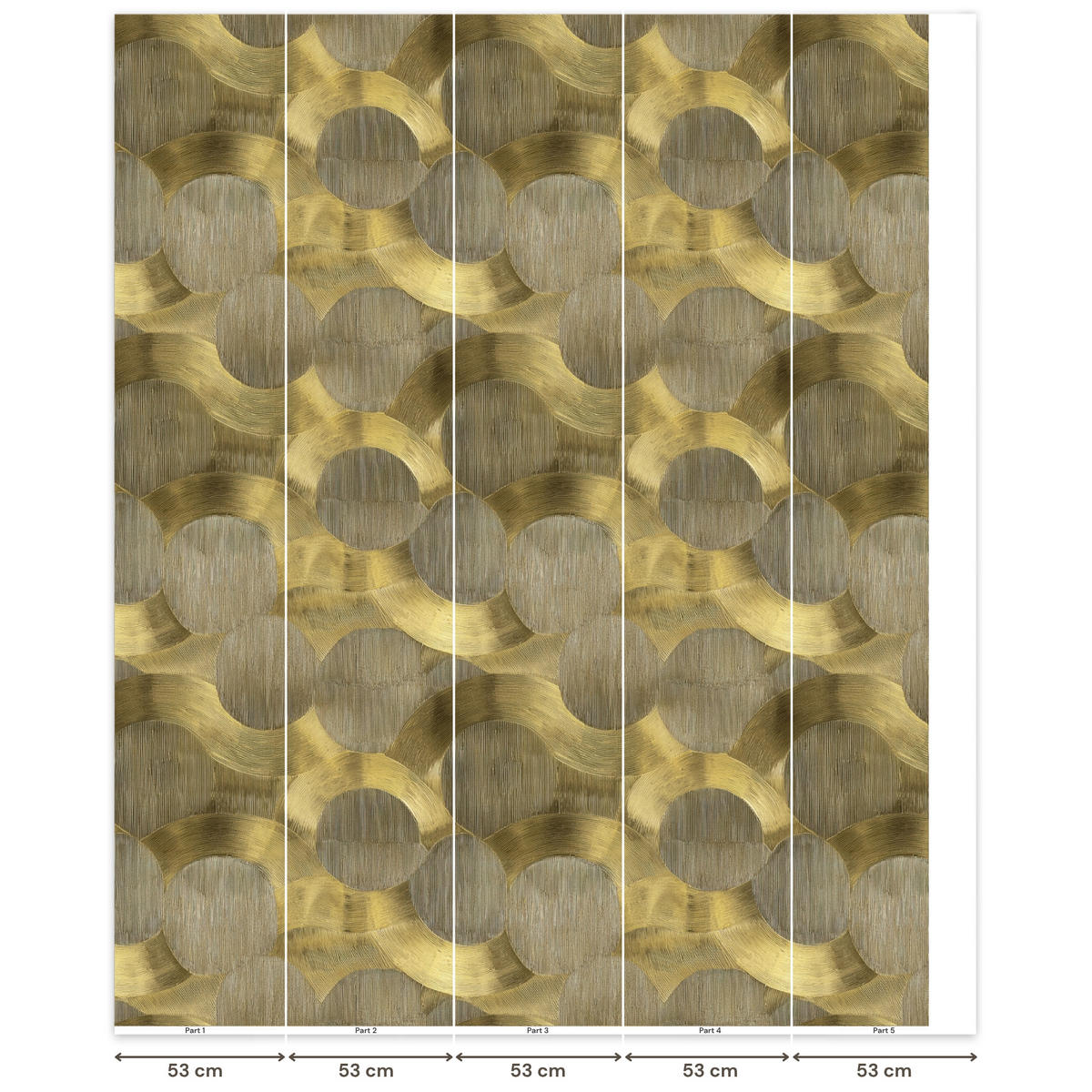 TAPETE - Modern - Geometrisch - Gold - 260x300 cm - Goldfarben, Papier (260/300cm) - OnlyWow