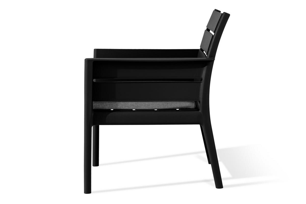 GARTENMÖBEL-SET MITTU 3-tlg, Anthrazit/Grau - Anthrazit/Grau, Kunststoff - KONSIMO®