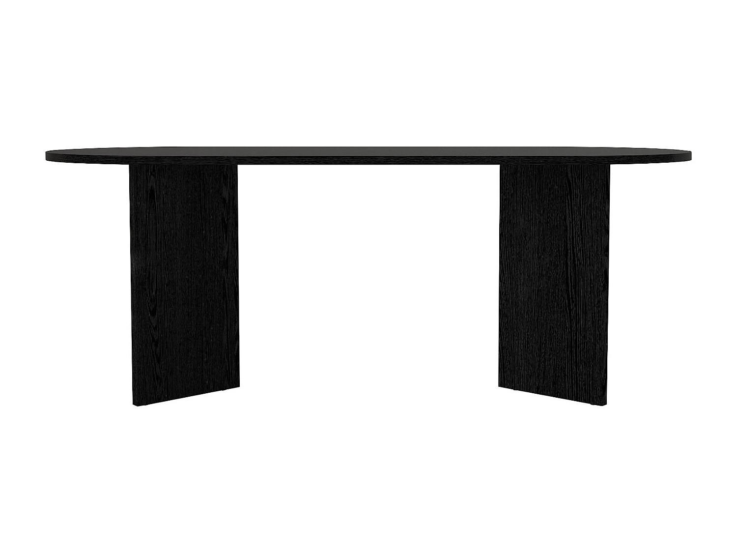ESSTISCH - 8 Personen - Holz, Platte - Schwarz - TOPANIA - Schwarz, Holz (90/200/74.7cm) - Vente-Unique