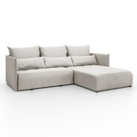 ECKSOFA L Form Hanna 246 x 188 cm mit Schlaffunktion und Bettkasten, 4 Sitzer, Bettzeugablage, Sofa, Eckcouch, beige, rechts - Beige, Kunststoff (188/246cm) - Margaret Hadas24