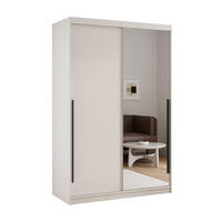 SCHIEBETÜRENSCHRANK SILENTE 140 cm mit Einlegeböden und Kleiderstange - Beige, Holzwerkstoff (140/205/60cm) - Idohome