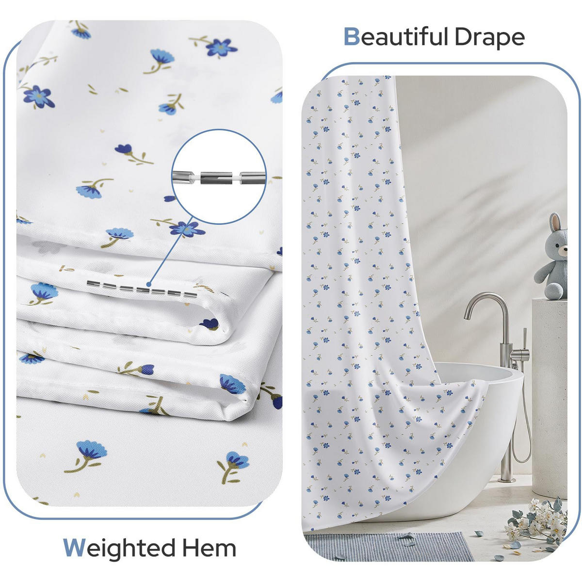 DUSCHVORHANG – 180 x 180 cm – Material: Polyester - Multicolor, Textil (180/180cm)