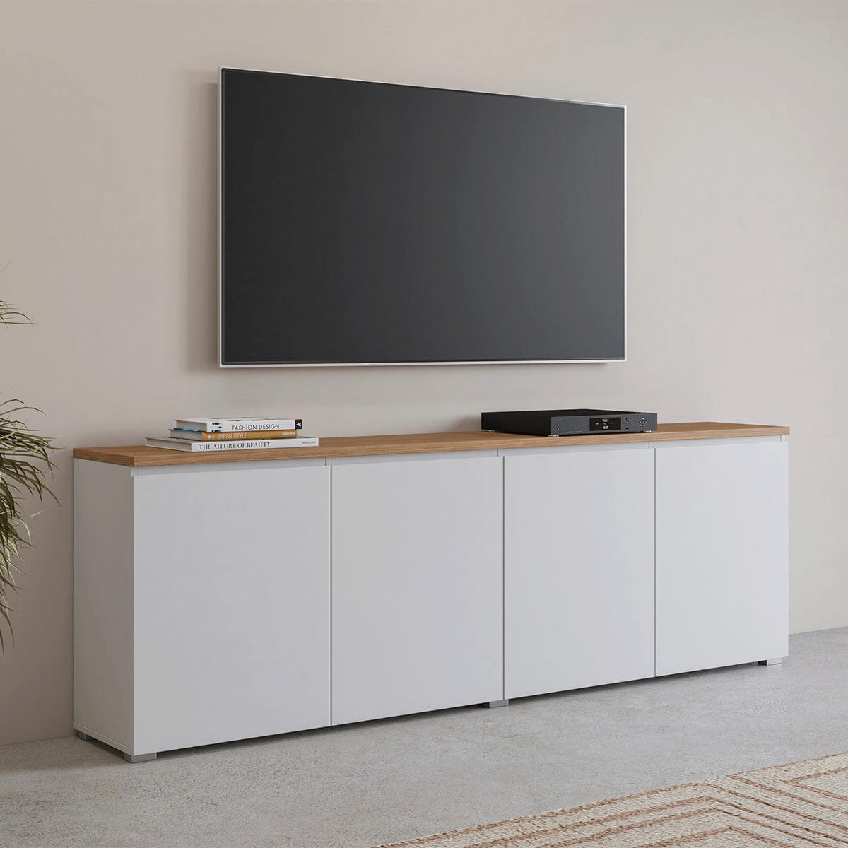 SIDEBOARD Liko Weiß und Holz - Weiß, Holzwerkstoff (200/67.9/34.5cm) - Petits-meubles