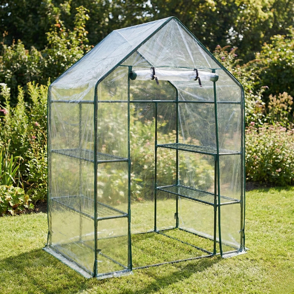 FOLIENGEWÄCHSHAUS Miva 143 x 73 x 195 cm - Transparent, Kunststoff (73/195/143cm) - EDENIA