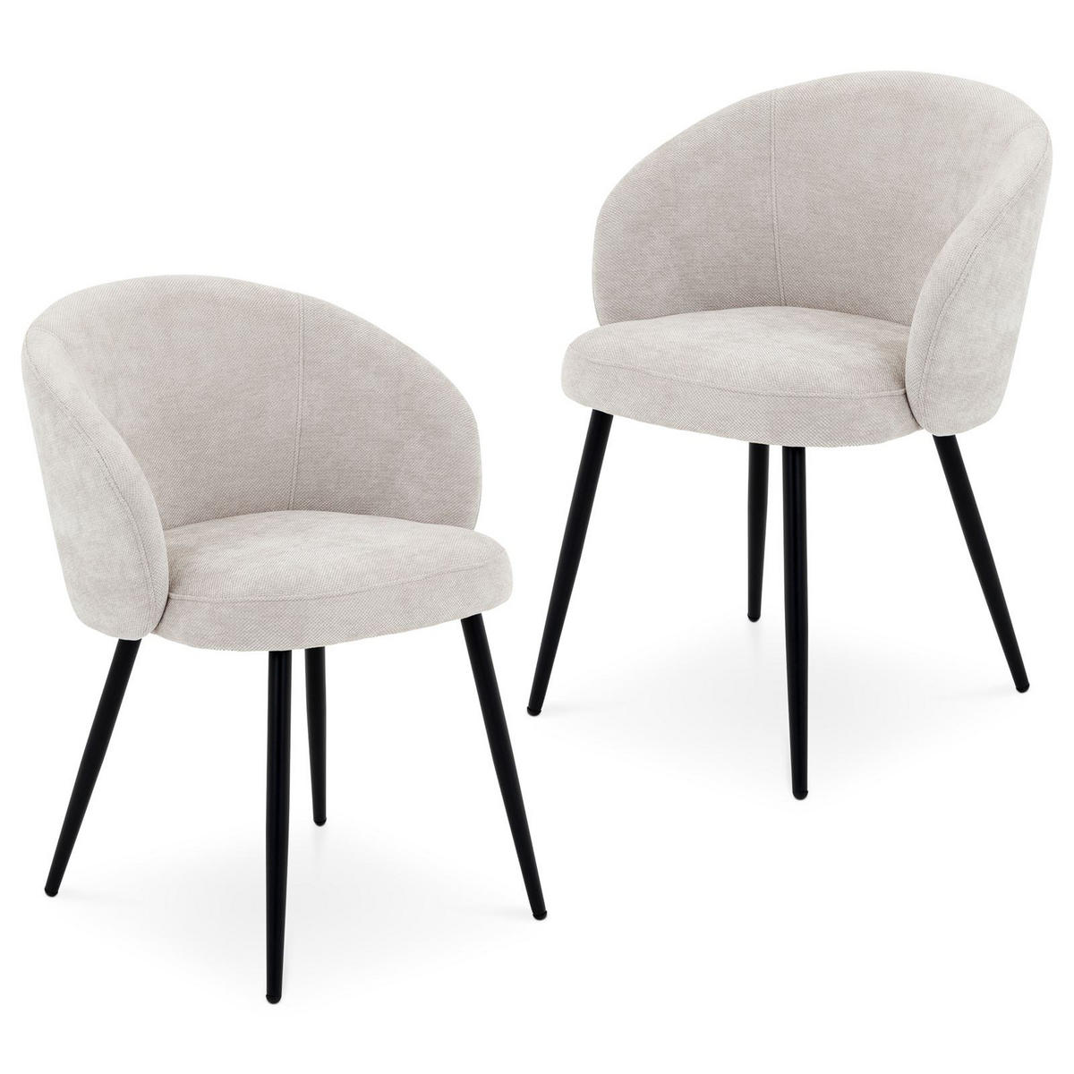 ESSZIMMERSTÜHLE KURSI 2er-Set grau - Grau, Textil (57/77/60cm) - IDIMEX