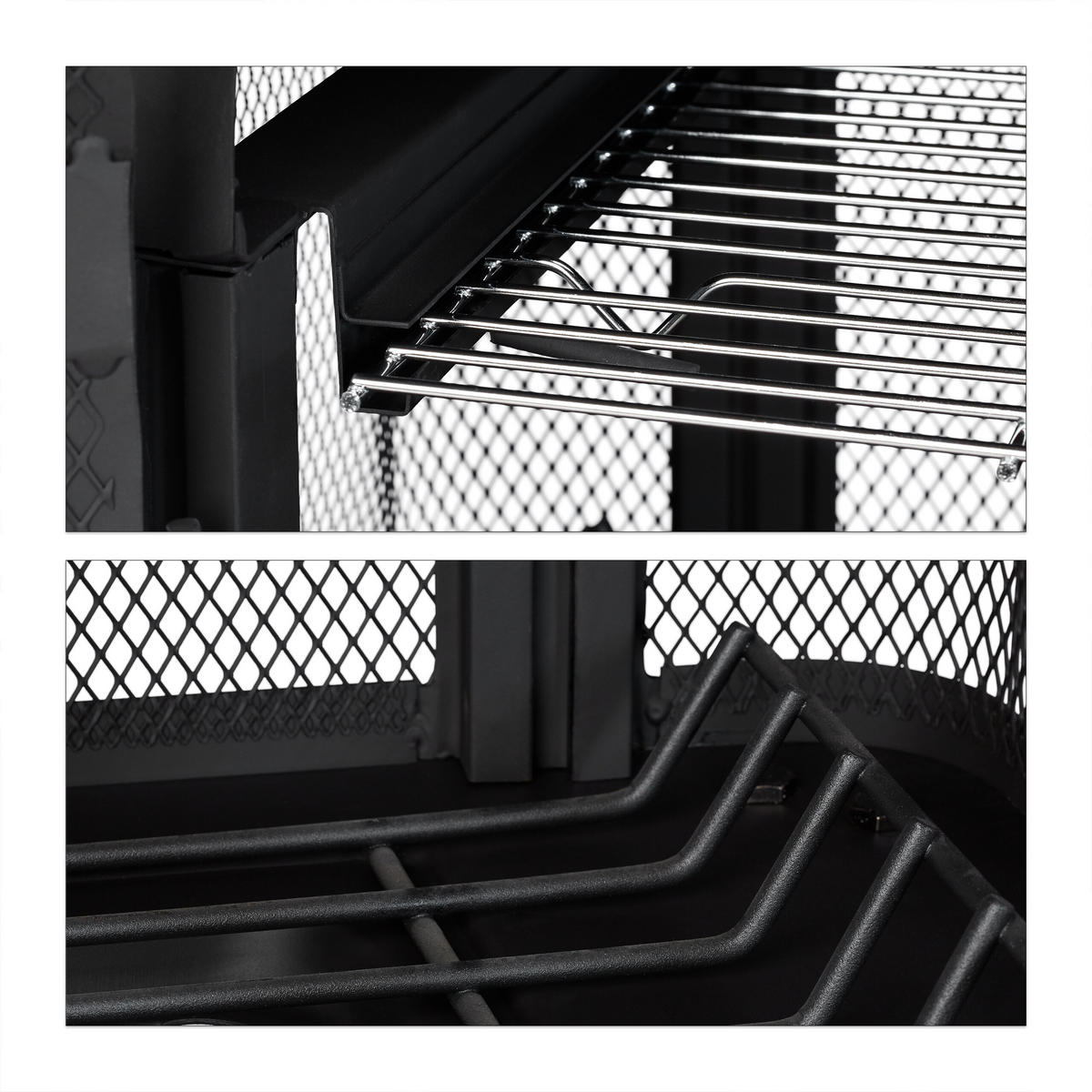 TERRASSENOFEN - Schwarz, Kunststoff/Metall (63/110/51cm) - Relaxdays