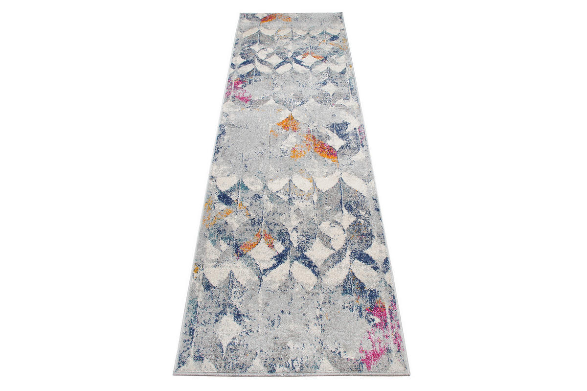 TEPPICHLÄUFER LAZUR Grau Weiß 70/200 cm - Grau, Textil (70/200cm) - Tapiso