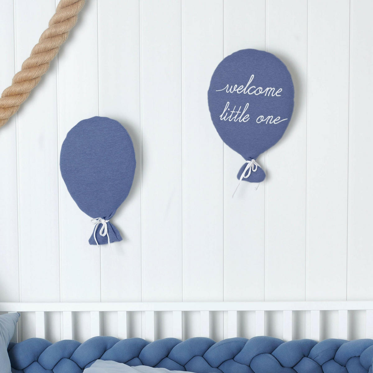 KISSEN Ballon Blau - Blau, Textil (30/25cm) - nordic coast company