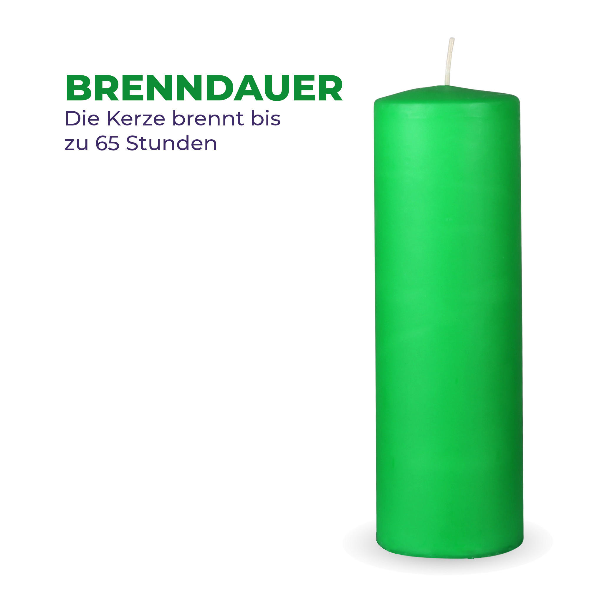 STUMPENKERZEN 8er Pack "Hellgrün", Größe Ø7cm x Höhe: 20 cm - Hellgrün, Naturmaterialien (7/20cm) - Bestlivings