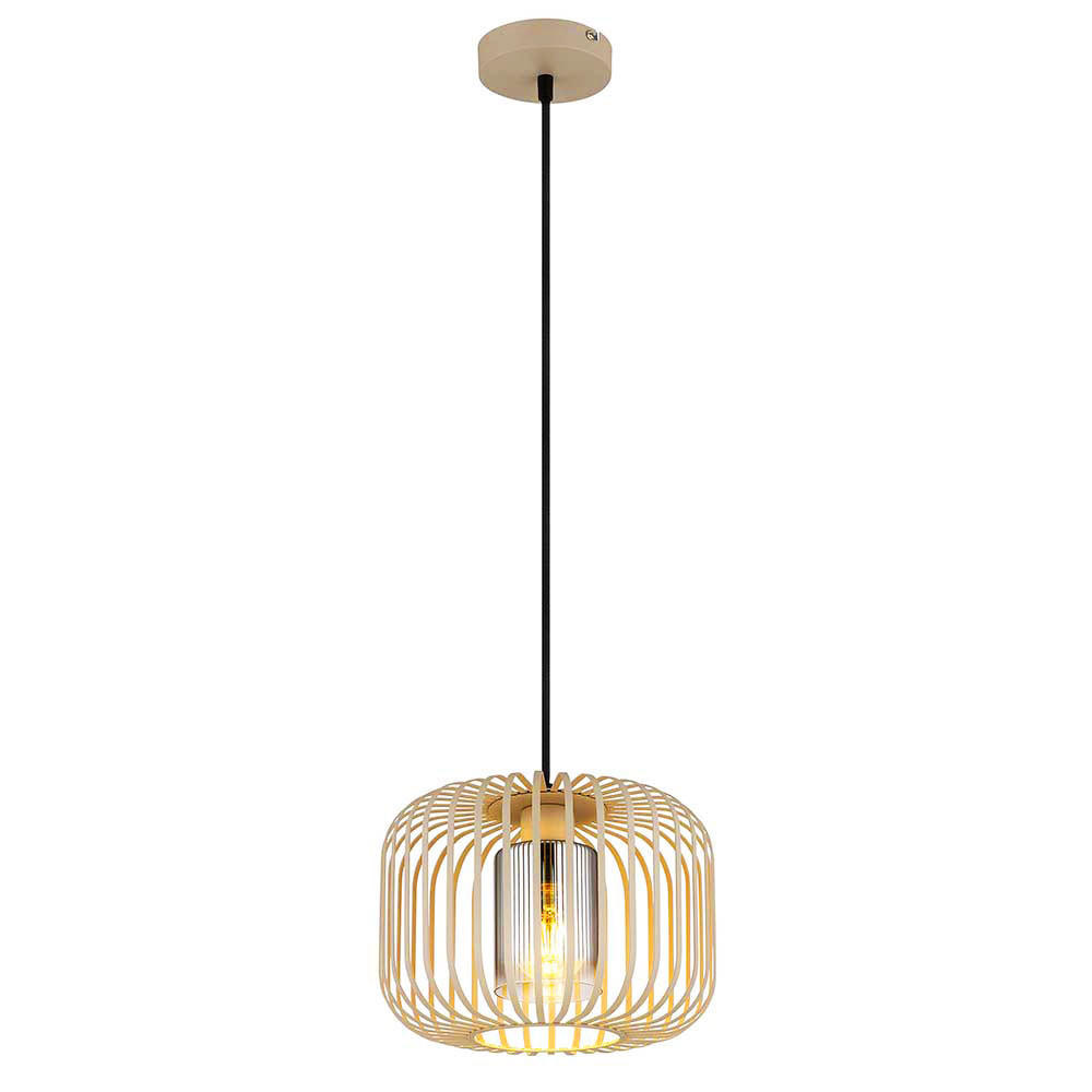 LED HÄNGELEUCHTE ALFRED Metall Beige - Beige, Glas (28/28/120cm) - Globo Lighting