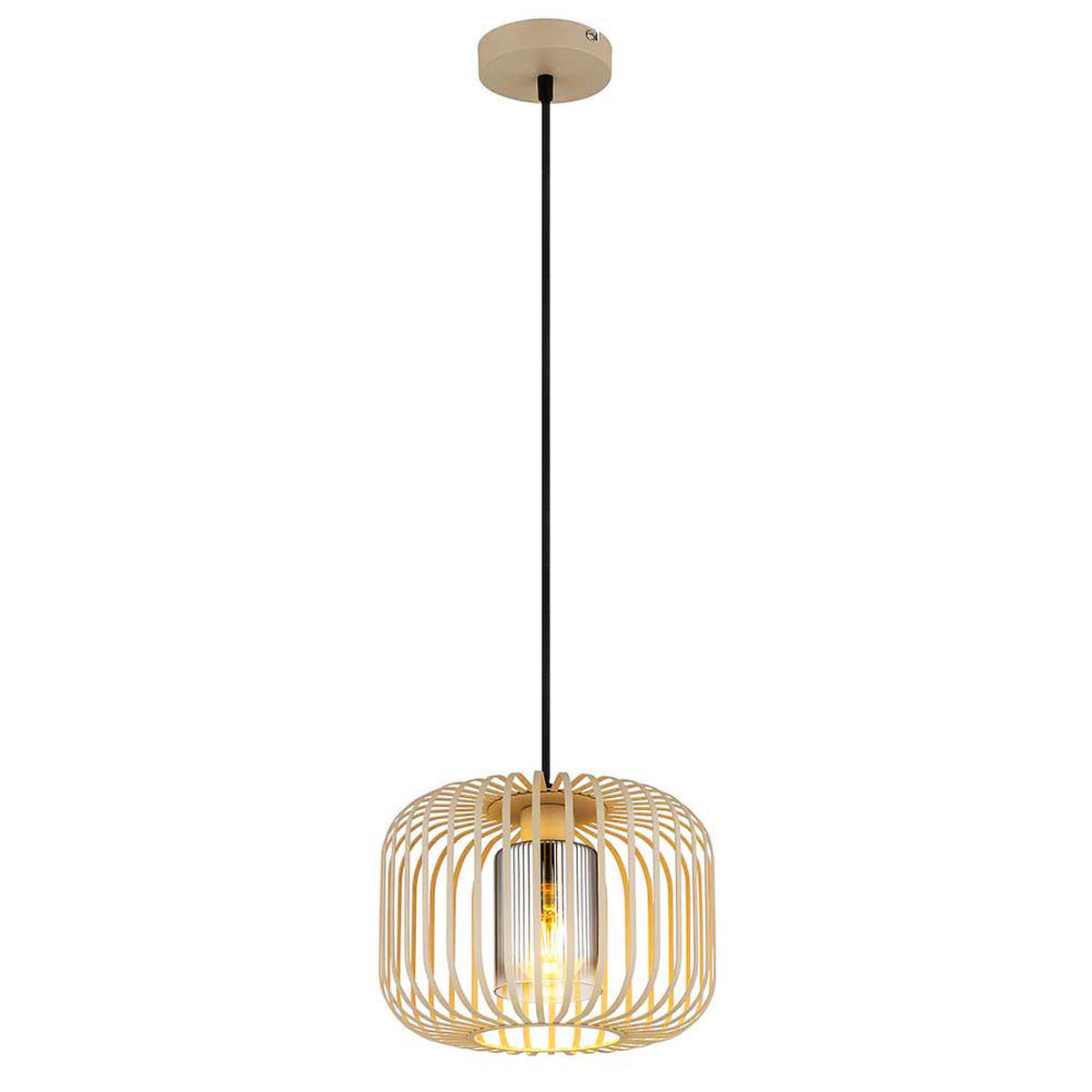 LED HÄNGELEUCHTE ALFRED Metall Beige - Beige, Glas (28/28/120cm) - Globo Lighting