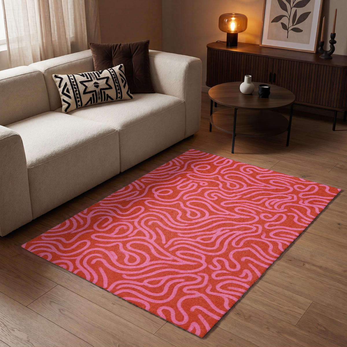 KOBERCE - Ružová - 120x180 cm - červená, textil/plast (120/0.4cm) - OnlyWow