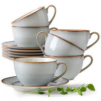 KAFFEESERVICE 6 Personen PORTOFINO 12-tlg - Blaugrau, Keramik (9.5/6.5/9.5cm) - Ritzenhoff Breker