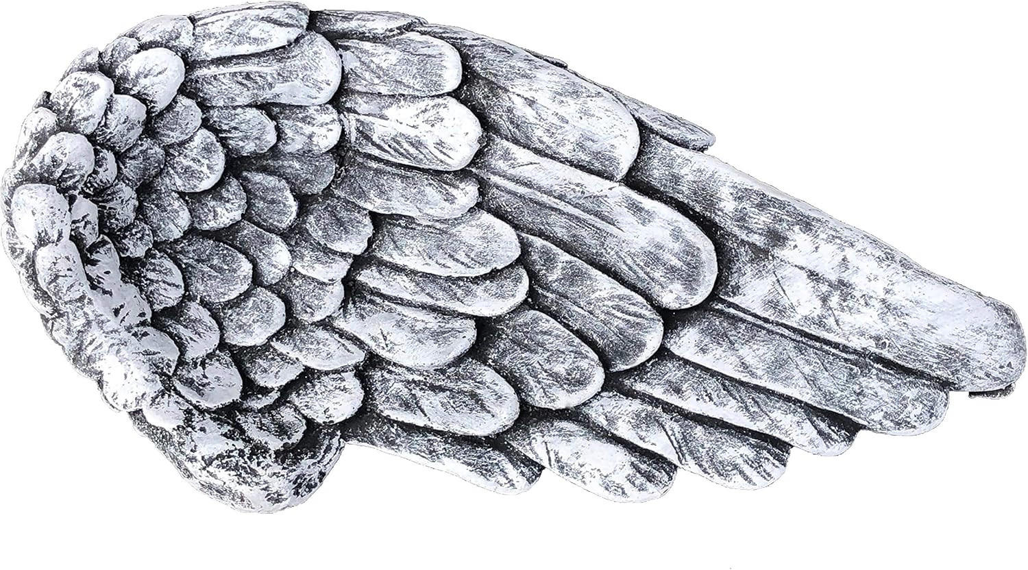 STEINFIGUR Grabschmuck Engel Flügel frostfest massiver Steinguss - Grau, Stein (28/7/16cm) - stoneandstyle