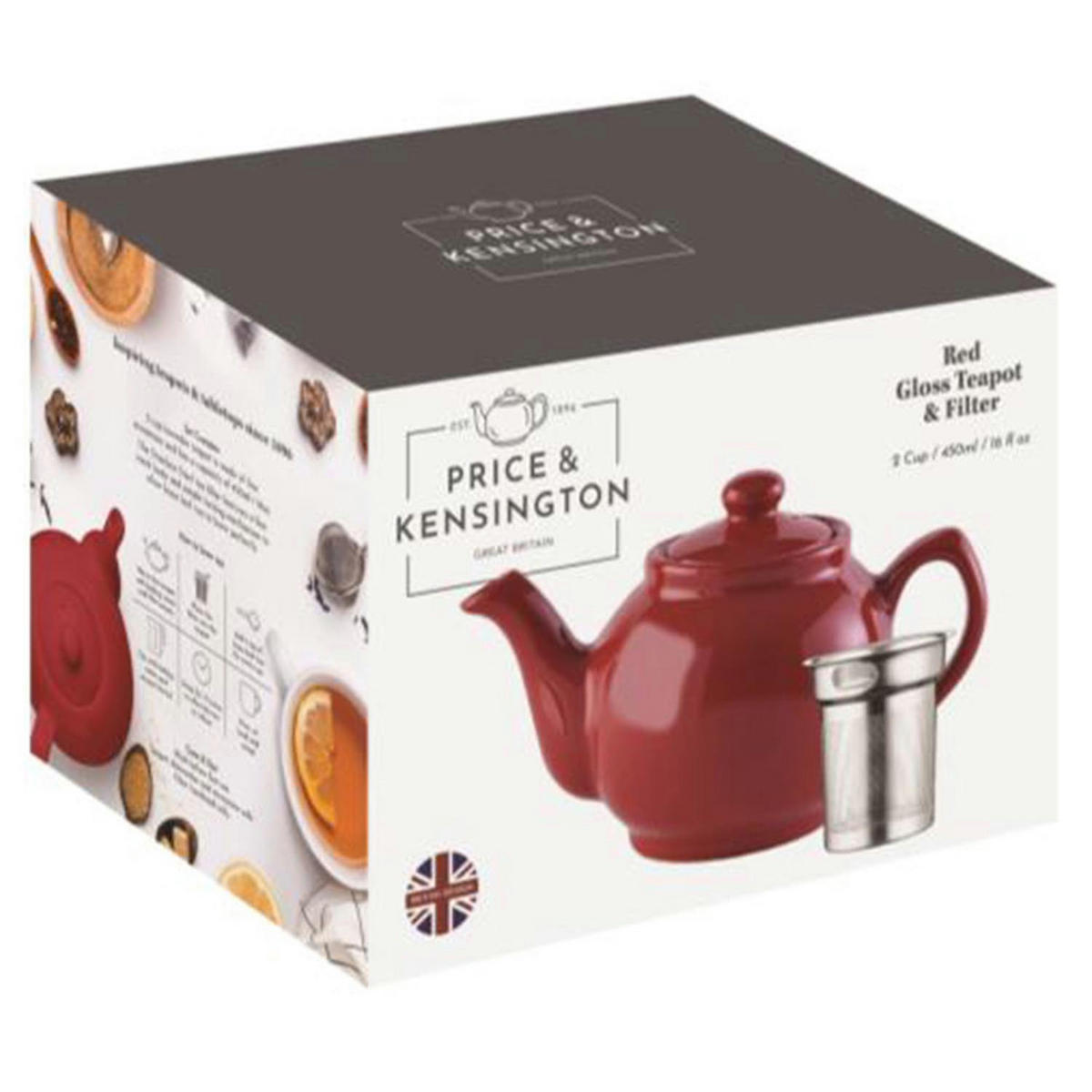 TEEKANNE + Teesieb rot Set, 1,1 l 6 Tassen - Rot, Keramik (1.1L) - Price & Kensington