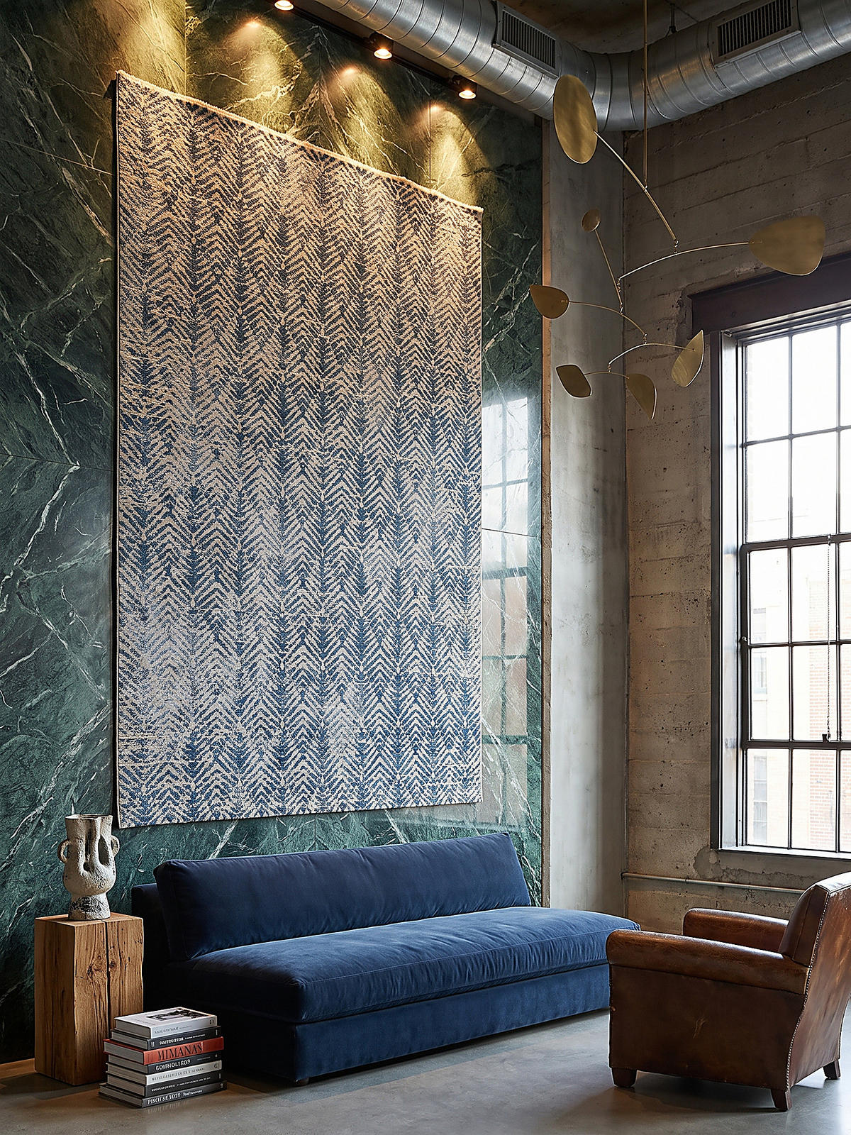 TEPPICH Kurzflor CROAL, in Natur-Blau, Chevron, 160 x 230 cm - Blaugrau, Textil (160/230cm) - KADIMA DESIGN
