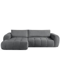 ECKSOFA LINKS LIRA, Dunkelgrau, Bouclé - Dunkelgrau, Holz/Holzwerkstoff (295/112cm) - KONSIMO®