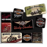 MAGNETSET 9-teilig Harley-Davidson Bikes - Multicolor, Metall (9/7/2cm) - Nostalgic-Art