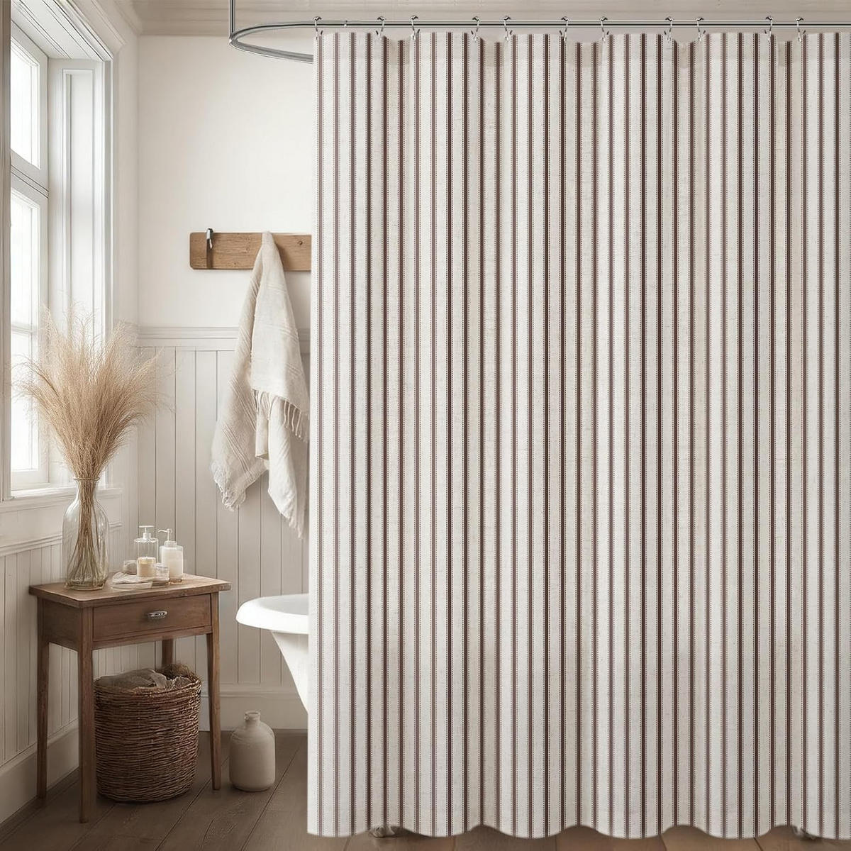 DUSCHVORHANG –Hellbraun (B 150 × H 180 cm) - Hellbraun, Textil (150/200cm)