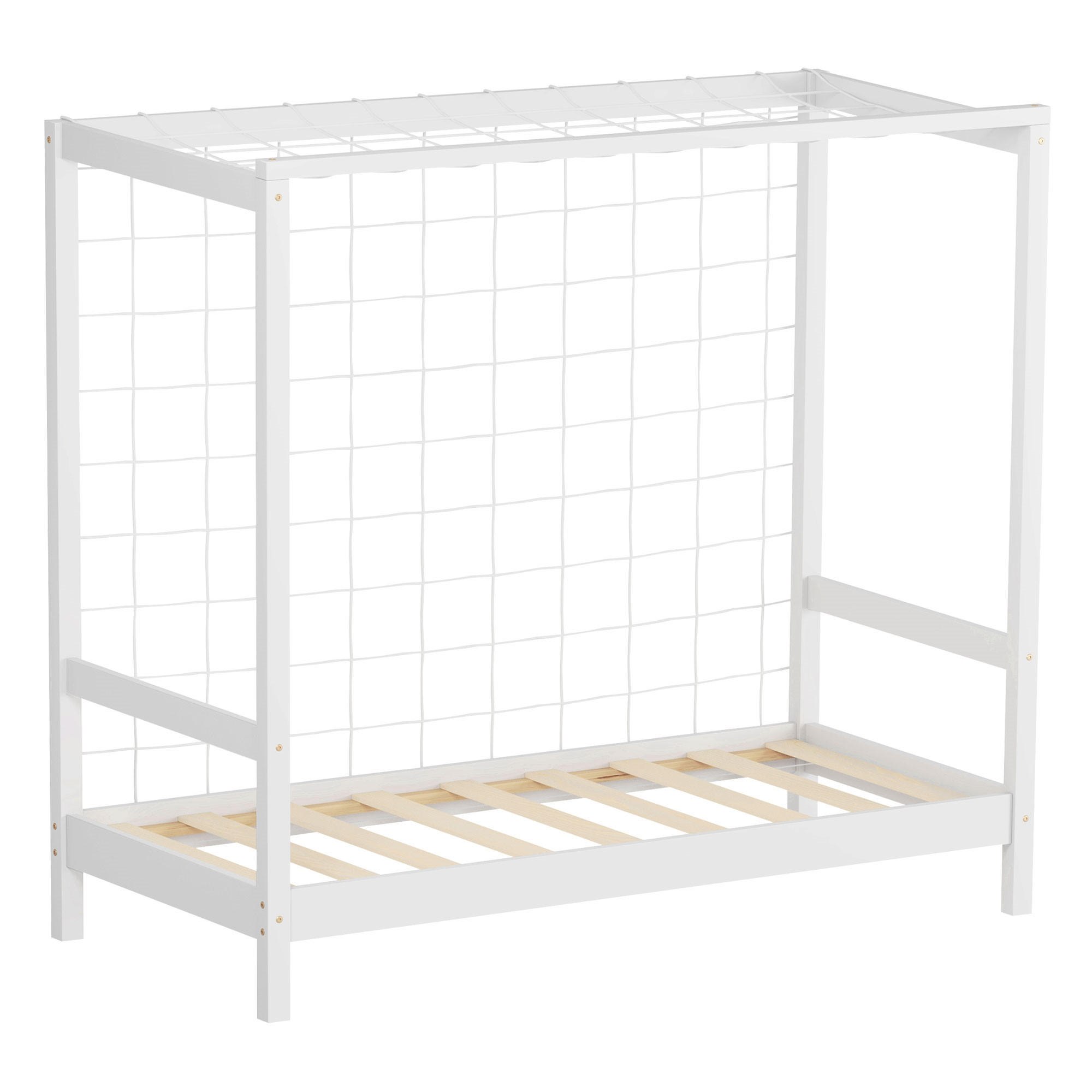 KINDERBETT Fußballtor 70x140 cm Weiß - Weiß, Holz (70/140cm) - ML-DESIGN