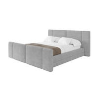 POLSTERBETT mit Bettkasten, Fußteil und Lattenrost, Bett mit Matratze H3/H4 - TEVO-Z 140x200 Grau - Hellgrau, Holzwerkstoff/Textil (140/200cm) - ALTDECOR