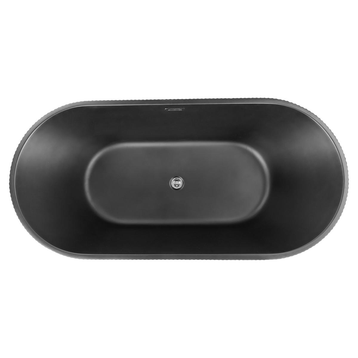 FREISTEHENDE BADEWANNE 81x169x59 cm schwarz Gocta - Schwarz, Kunststoff (81/59/169cm) - Beliani