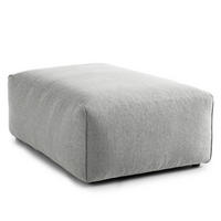 POLSTERHOCKER - Hellgrau/Schwarz, Kunststoff/Textil (81/38/100cm) - home24