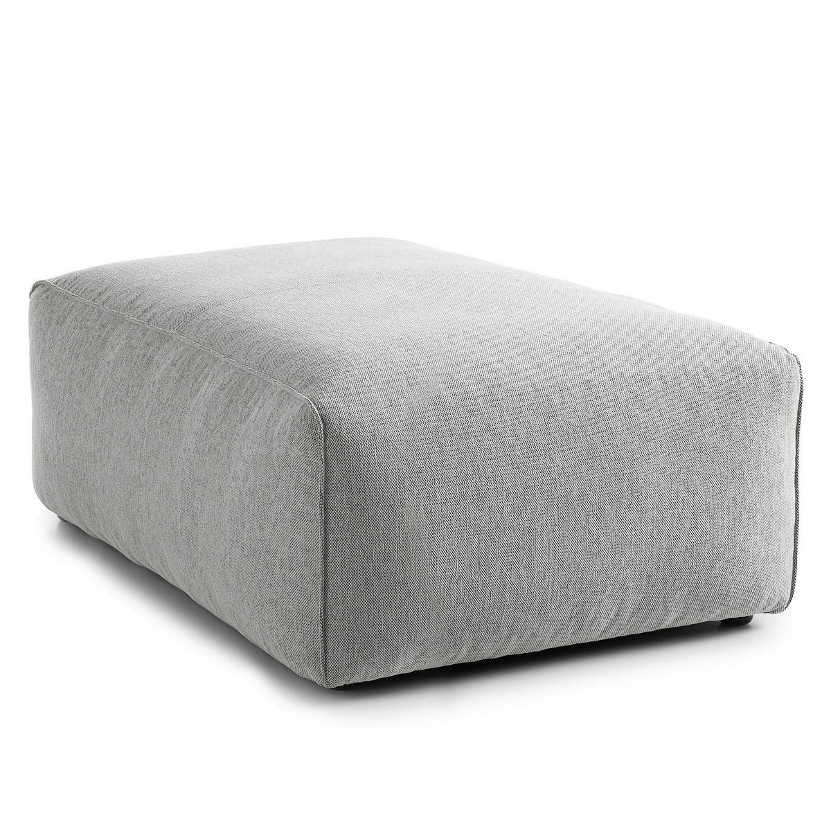 POLSTERHOCKER - Hellgrau/Schwarz, Kunststoff/Textil (81/38/100cm) - home24